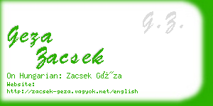 geza zacsek business card